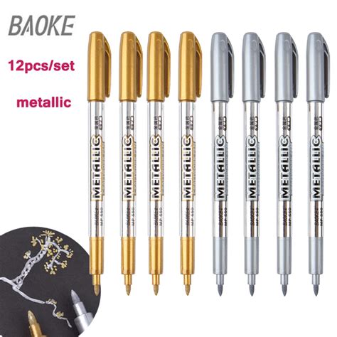 silver metallic fabric pen|silver paint pen for metal.